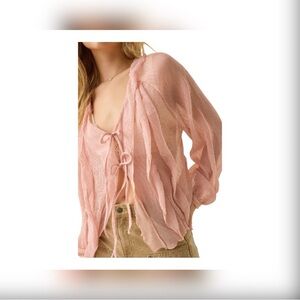 Altar'd State Light Pink Sheer Blouse